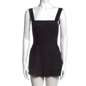 Reformation black linen romper